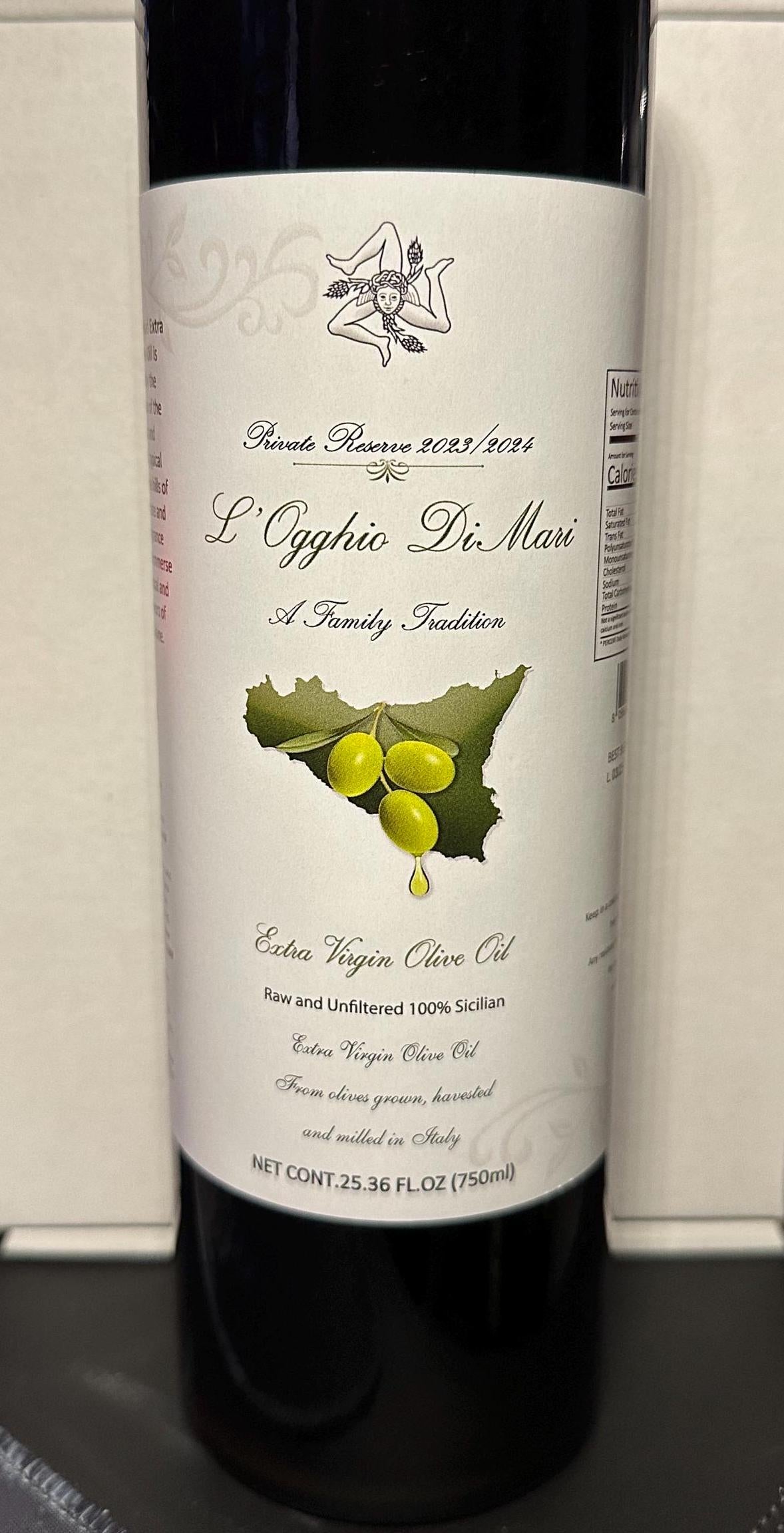 L'Ogghio DiMari 100% Pure, Organic, Cold-Pressed Extra Virgin Olive Oil – A Taste of Tradition